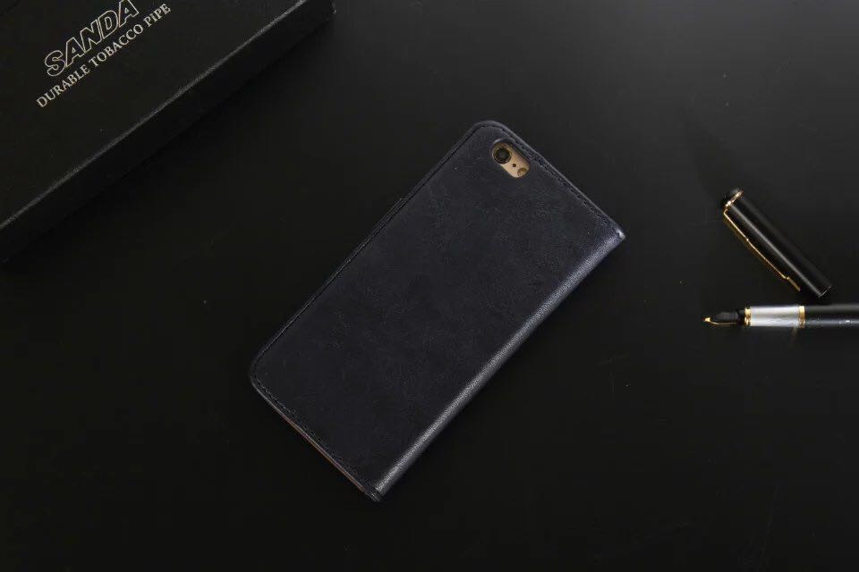 Leder Book Case Etui iPhone 7, 8 Blau