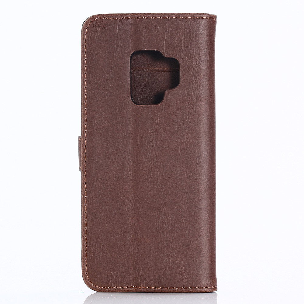 Leder Book Case Etui Galaxy S9 Braun