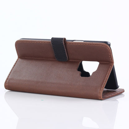 Leder Book Case Etui Galaxy S9 Braun