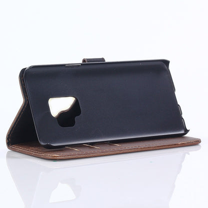Leder Book Case Etui Galaxy S9 Braun