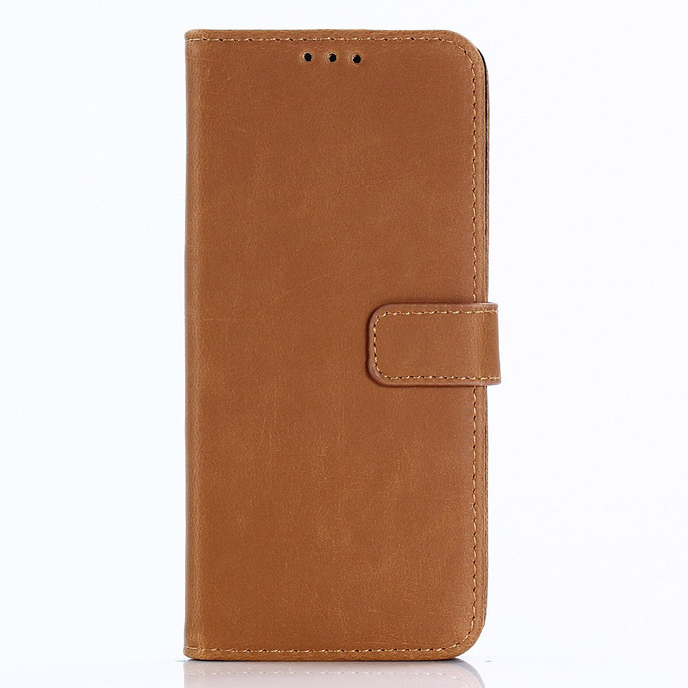 Leder Book Case Etui Galaxy S9 Hell-Braun