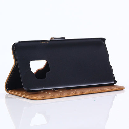 Leder Book Case Etui Galaxy S9 Hell-Braun