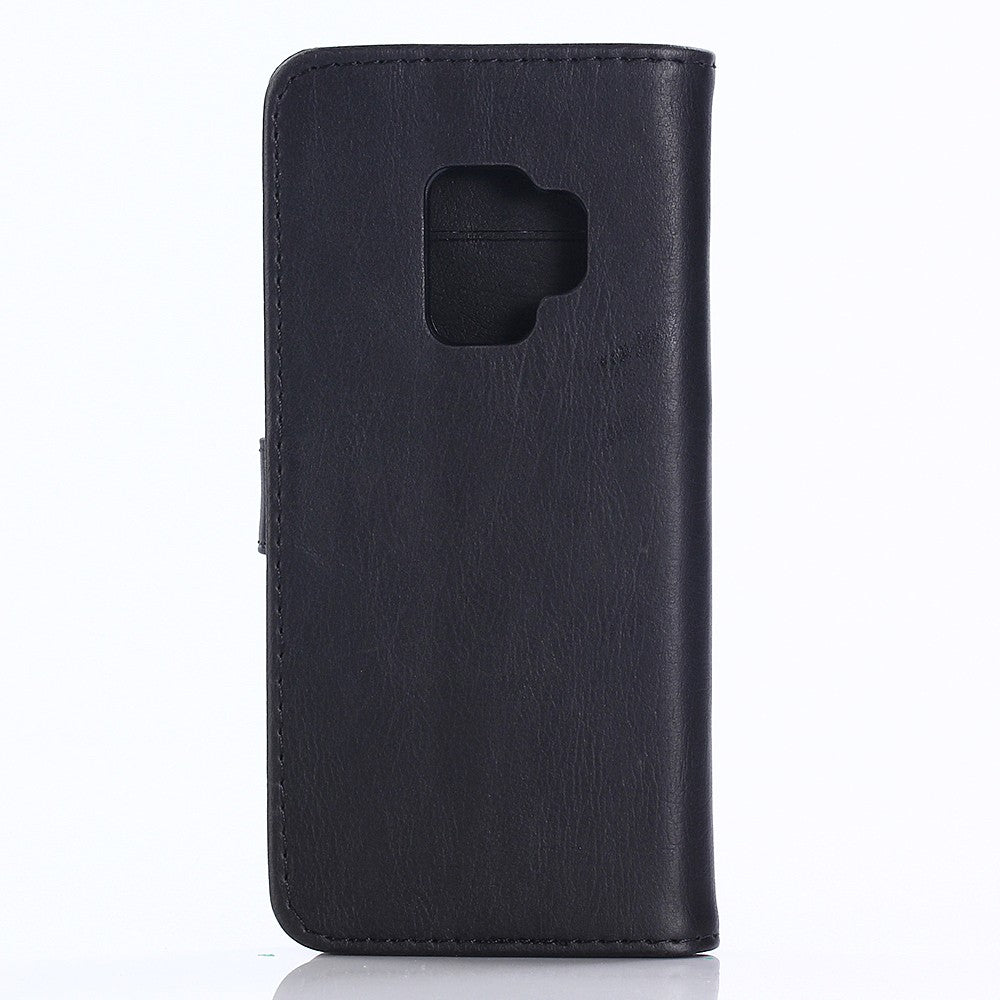 Leder Book Case Etui Galaxy S9 Schwarz