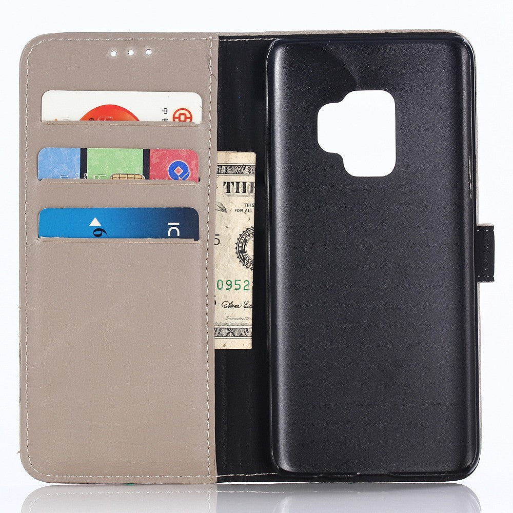Leder Book case Etui Galaxy S9 Beige