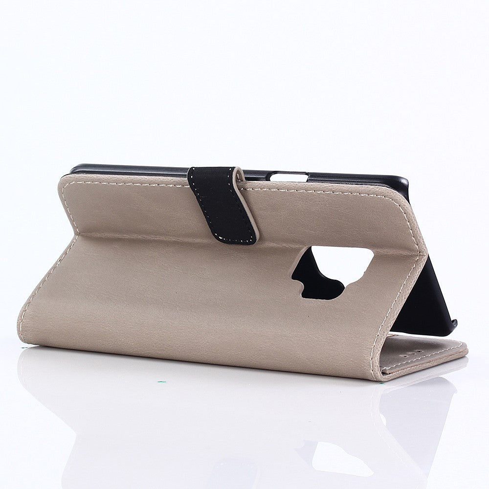 Leder Book case Etui Galaxy S9 Beige