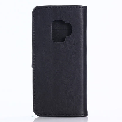 Leder Book Case Etui Galaxy S9 Plus Schwarz