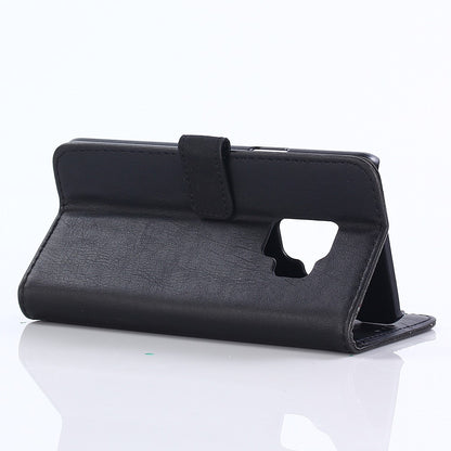 Leder Book Case Etui Galaxy S9 Plus Schwarz