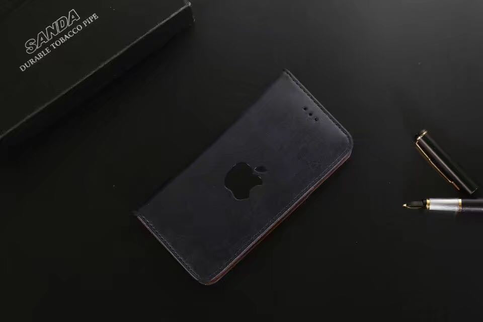 Leder Book Wallet Case Etui iPhone X Blau