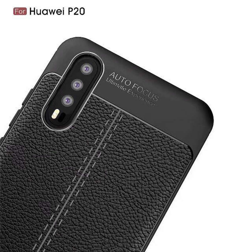Huawei P20 Luxushülle Leder Backcover Schwarz