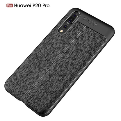 Huawei P20 Pro Luxushülle Leder Backcover Schwarz