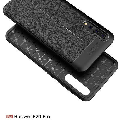 Huawei P20 Pro Luxushülle Leder Backcover Schwarz