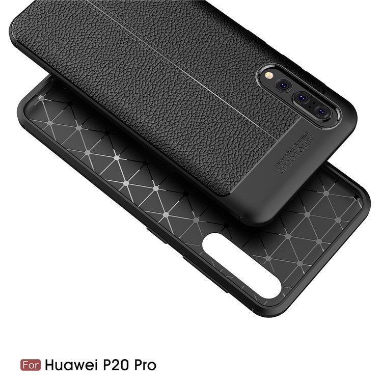 Huawei P20 Pro Luxushülle Leder Backcover Schwarz