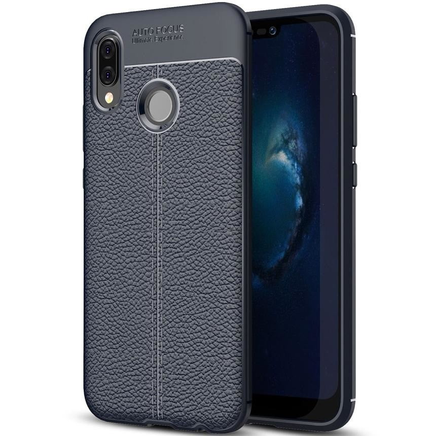 Huawei P20 Lite Luxushülle Leder Backcover Blau