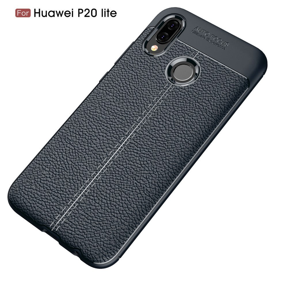 Huawei P20 Lite Luxushülle Leder Backcover Blau