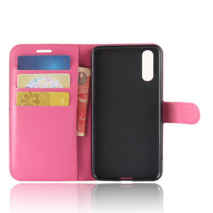 Leder Book Case Etui Huawei P20 Rosa