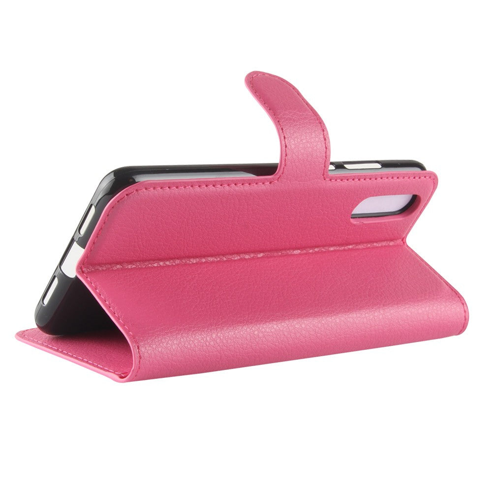 Leder Book Case Etui Huawei P20 Rosa