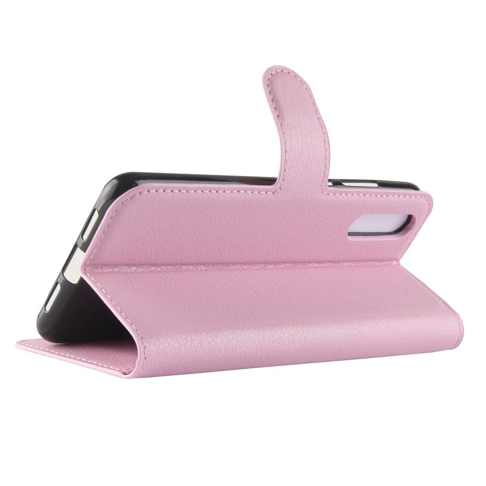Leder Book Case Etui Huawei P20 Pink