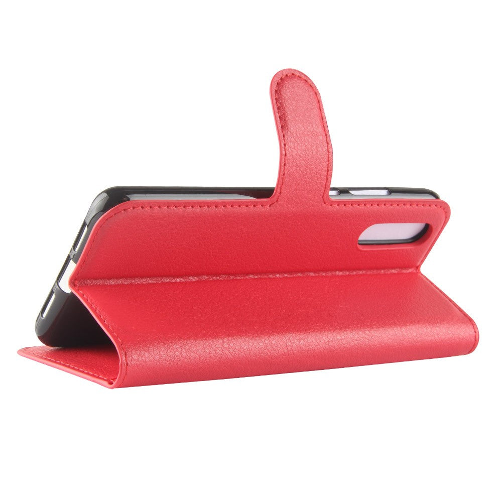 Leder Book Case Etui Huawei P20 Rot