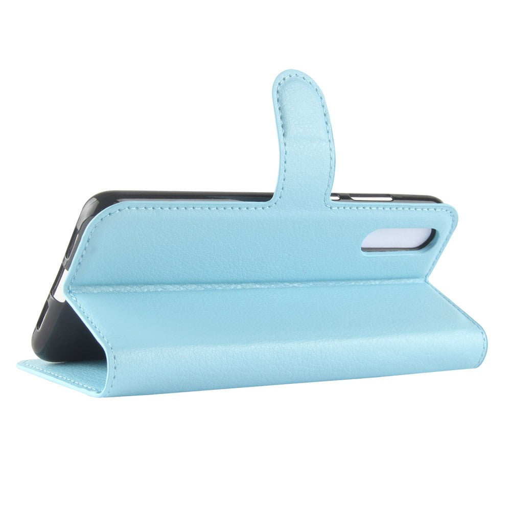 Leder Book Case Etui Huawei P20 Blau