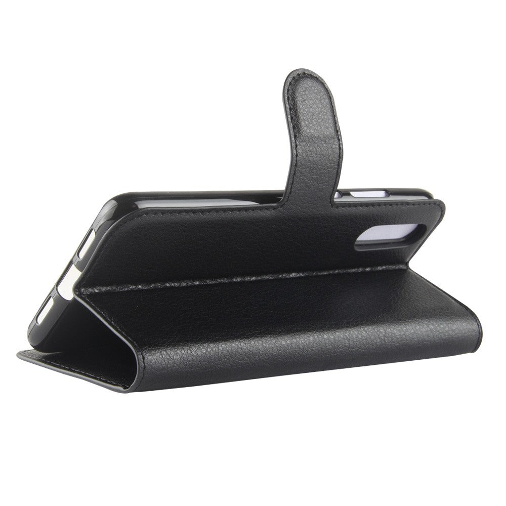 Leder Book Case Etui Huawei P20 Schwarz