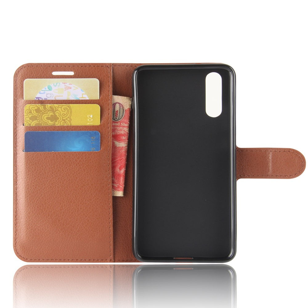 Leder Book Case Etui Huawei P20 Pro Braun