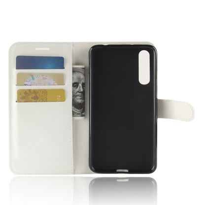 Leder Book Case Etui Huawei P20 Pro Weiss