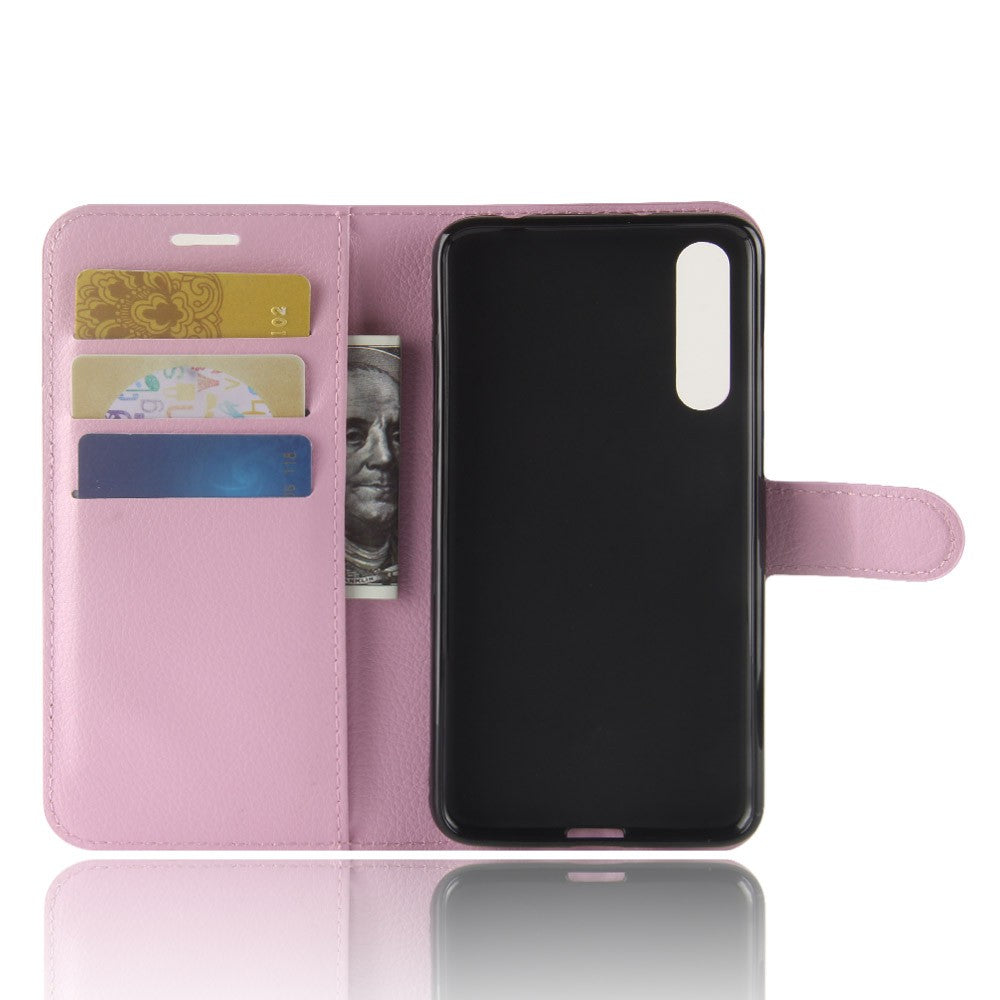 Leder Book Case Etui Huawei P20 Pro Pink