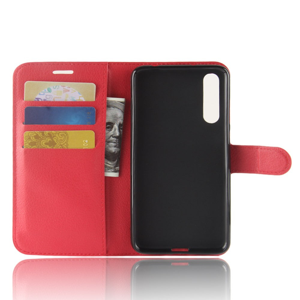 Leder Book Case Etui Huawei P20 Pro Rot