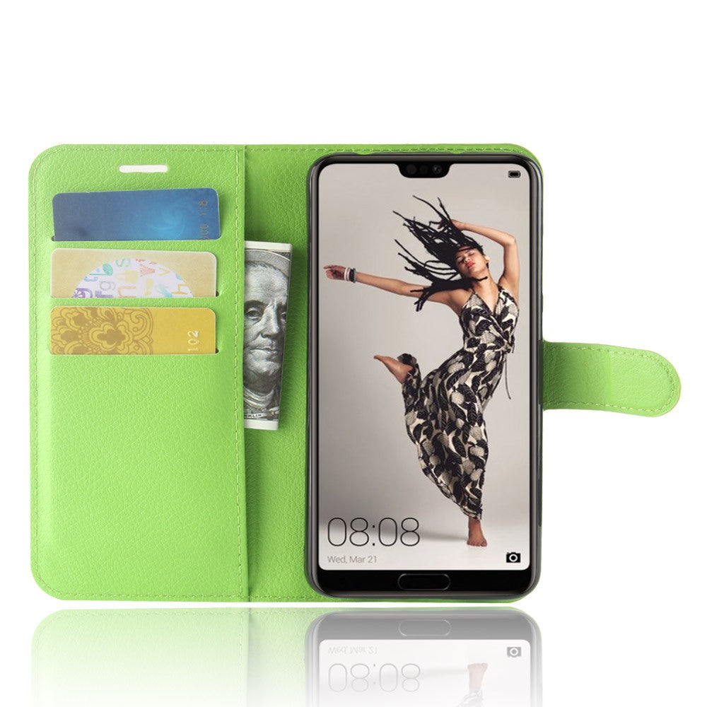 Leder Book Case Etui Huawei P20 Pro Grün