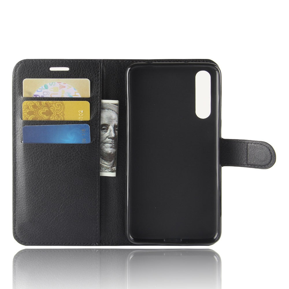 Leder Book Case Etui Huawei P20 Pro Schwarz