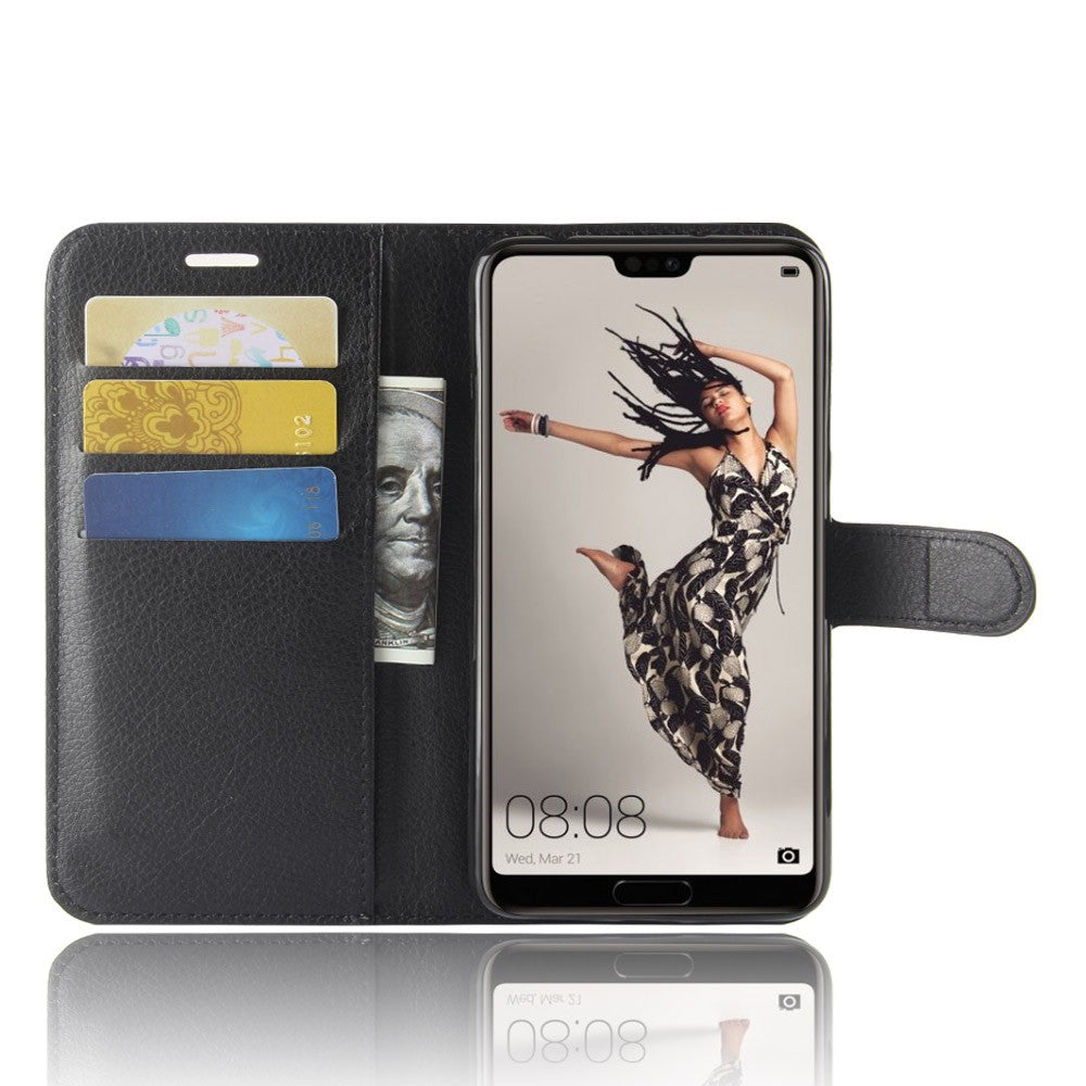 Leder Book Case Etui Huawei P20 Pro Schwarz