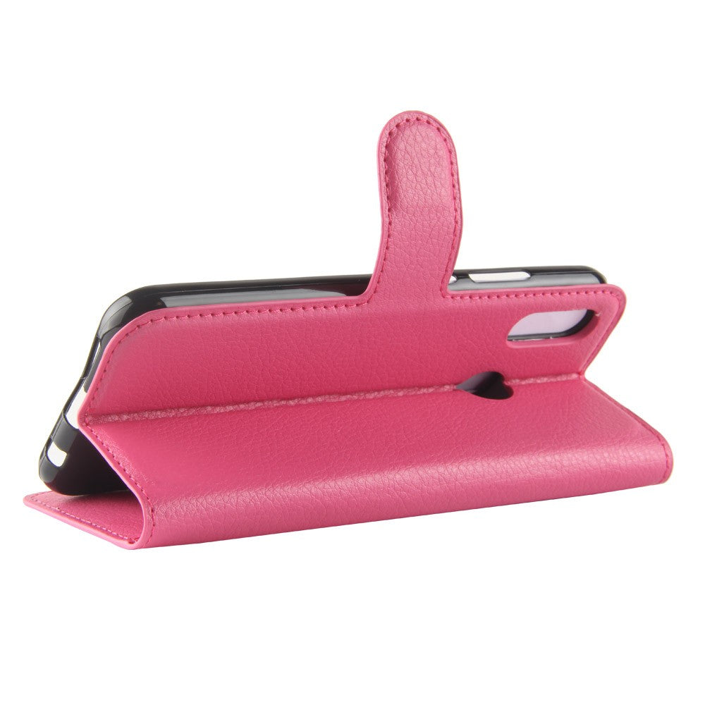 Leder Book Case Etui Huawei P20 Lite Rosa