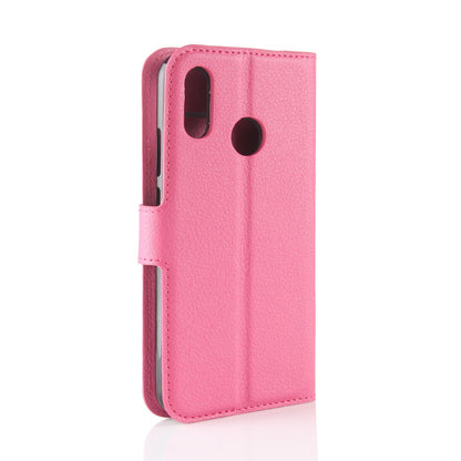 Leder Book Case Etui Huawei P20 Lite Rosa