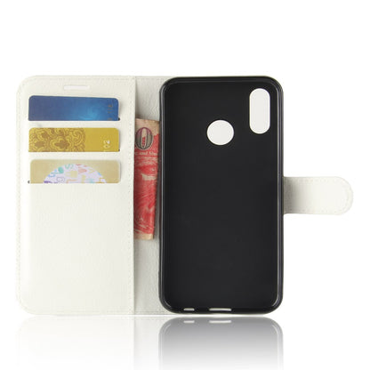 Leder Book Case Etui Huawei P20 Lite Weiss