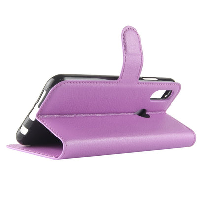 Leder Book Case Etui Huawei P20 Lite Lila