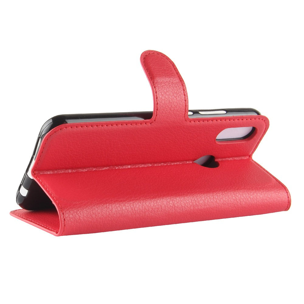 Leder Book Case Etui Huawei P20 Lite Rot