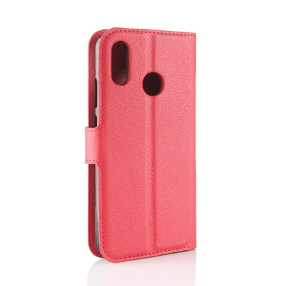 Leder Book Case Etui Huawei P20 Lite Rot