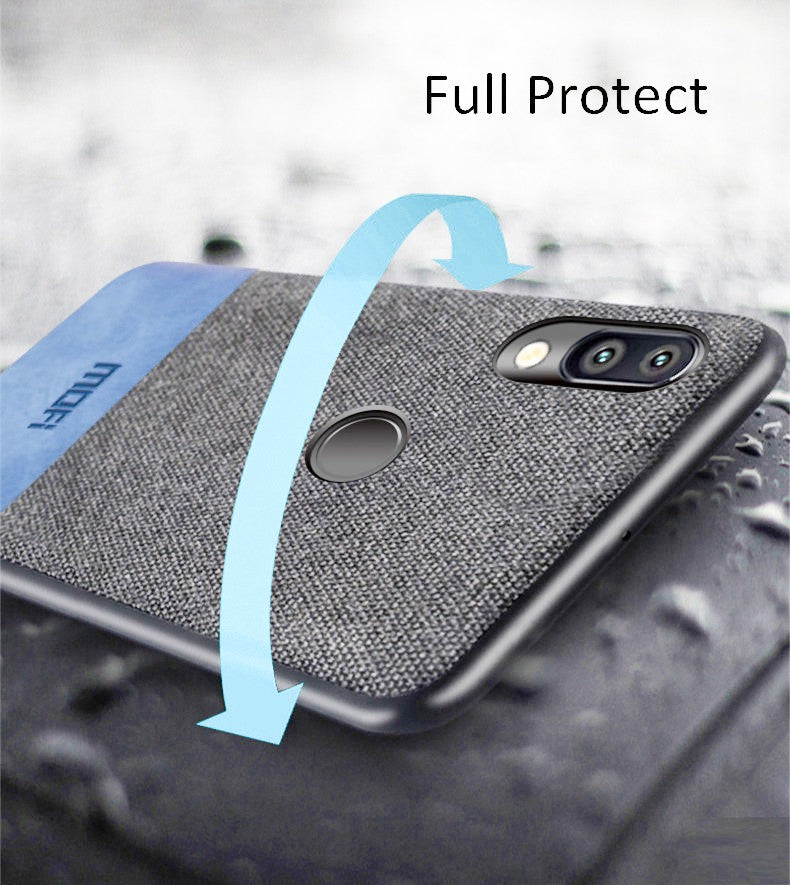 MOFI Huawei P20 LITE Silikon Stoff Leder Hülle