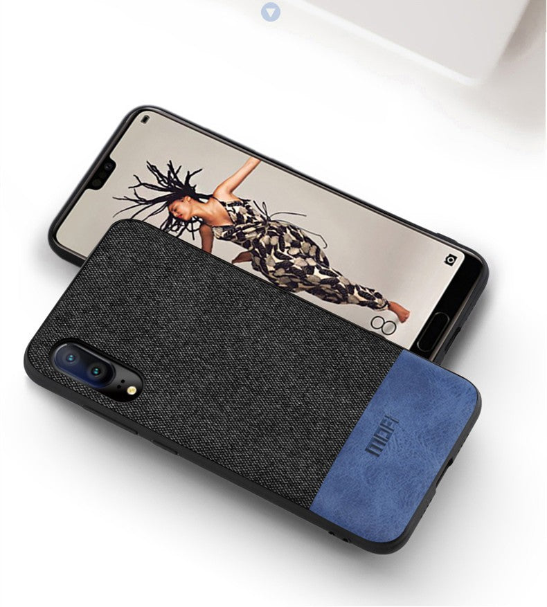 MOFI Huawei P20 Silikon Stoff Leder Hülle