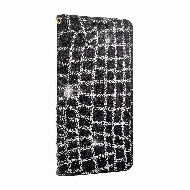 Bling Glitzer Book Case Hülle iphone X Schwarz