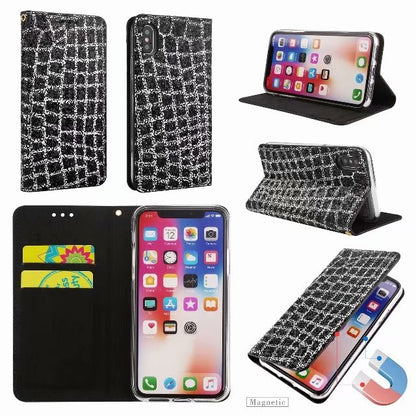 Bling Glitzer Book Case Hülle iphone X Schwarz