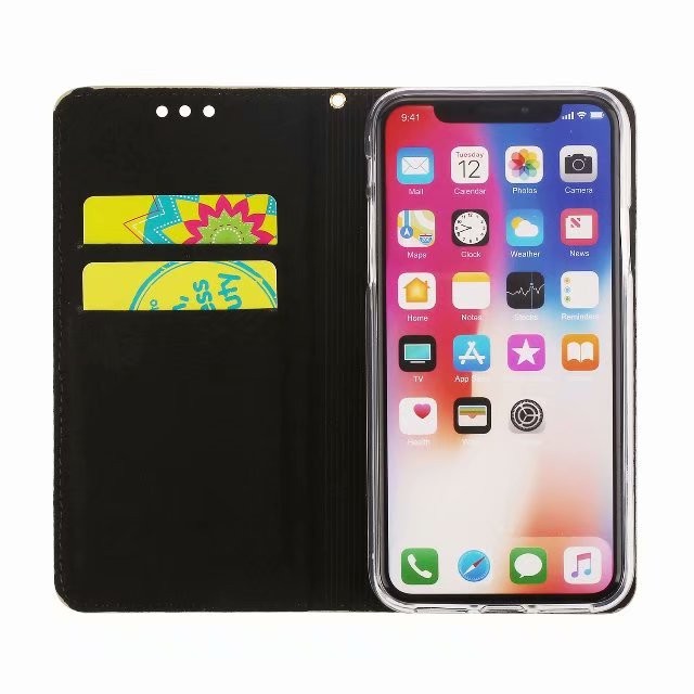 Bling Glitzer Book Case Hülle iphone X Schwarz