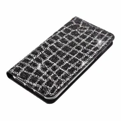 Bling Glitzer Book Case Hülle iphone X Schwarz
