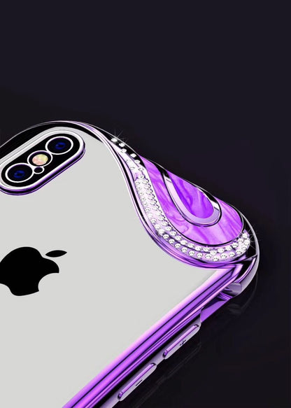 Bling Glitzer Silikon Hülle iphone X Lila