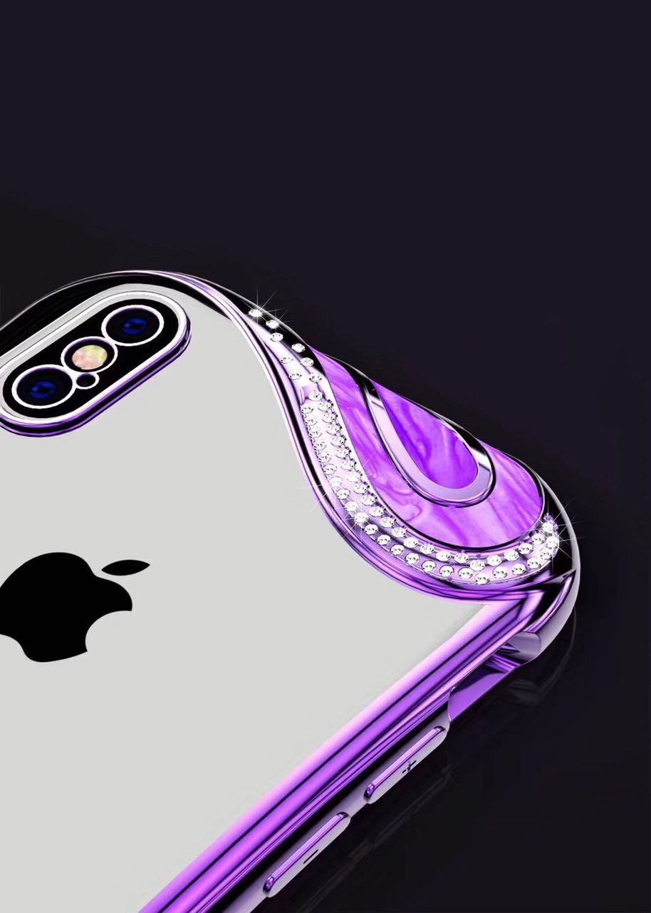Bling Glitzer Silikon Hülle iphone X Lila
