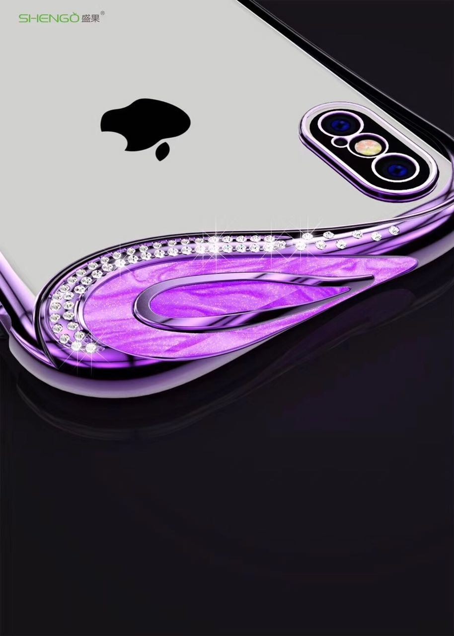 Bling Glitzer Silikon Hülle iphone X Lila