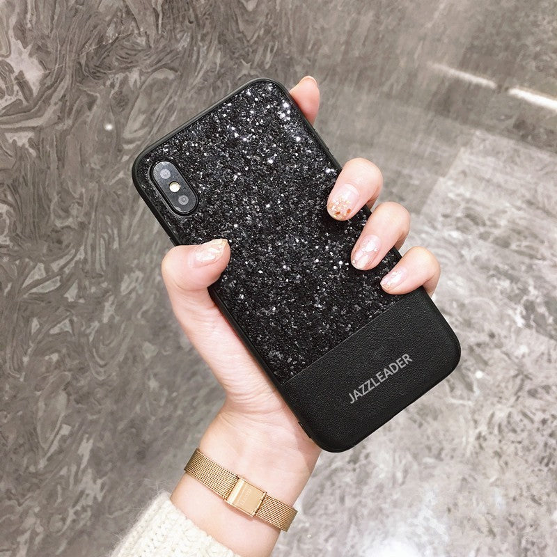 Bling Glitzer Cover Hülle iPhone X Schwarz