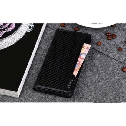 Carbon Leder Book Case iPhone 7 Plus, 8 Plus