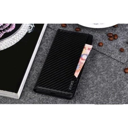 Carbon Leder Book Case iPhone 7 Plus, 8 Plus