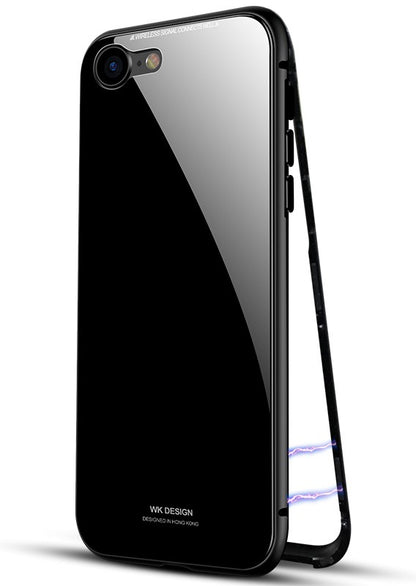 360° Magnet Cover Hülle iPhone 7 & 8 Schwarz + Panzer